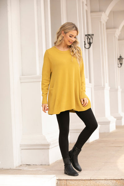 Cashmere Feel Side-Panel Tunic