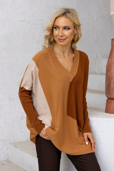 Cassadee's Cashmere-Feel Color Block Pull Over