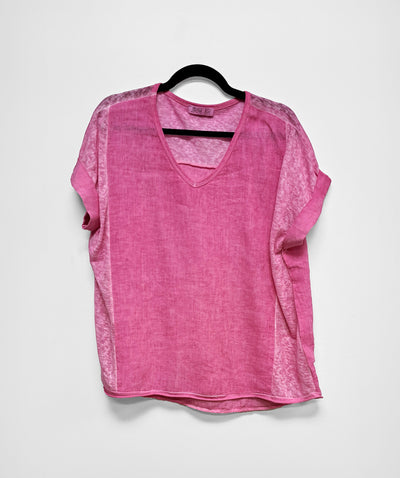 Breezy V-Neck Linen Tee (Copy)