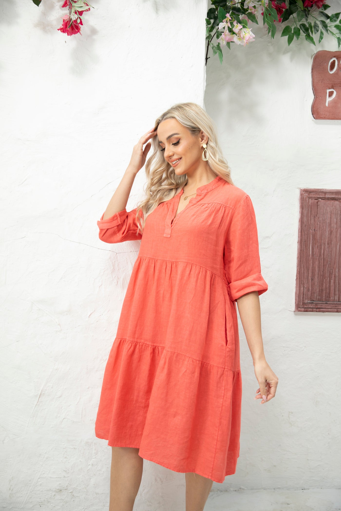 Gabriella's Italian Roll-up sleeve Dress