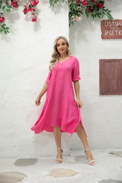 Empire Waist Linen Dress