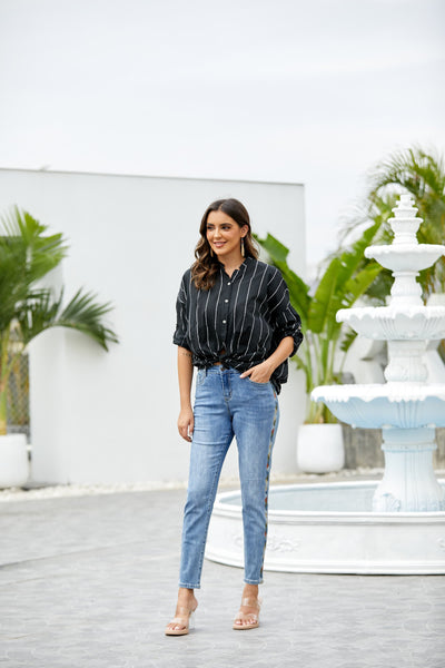 Cotton Striped Shirt Long Sleeve