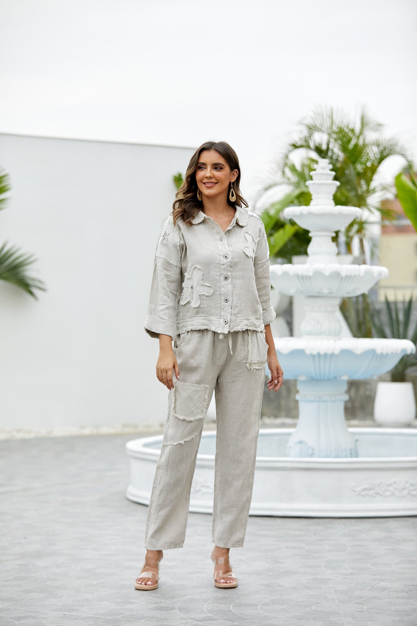 Garden Elegance Linen Pants