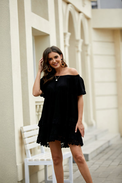 Relaxed Lace Off Shoulder