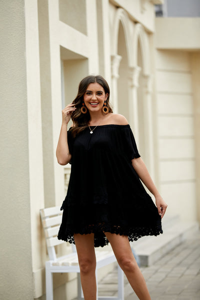 Relaxed Lace Off Shoulder