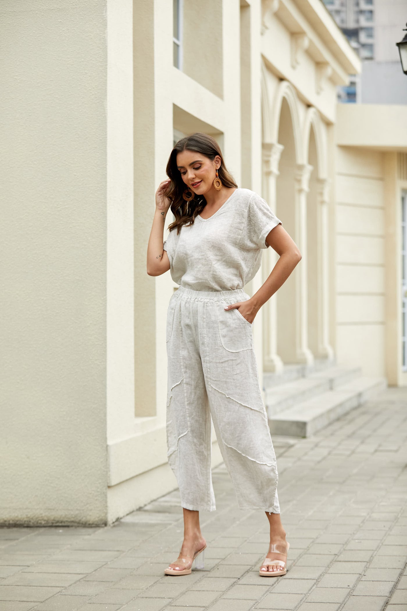 Coastal Linen Wide-Leg Pant