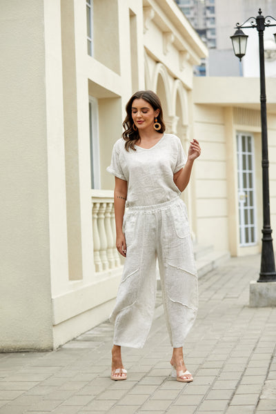 Coastal Linen Wide-Leg Pant