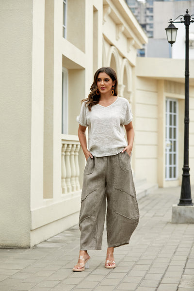 Coastal Linen Wide-Leg Pant