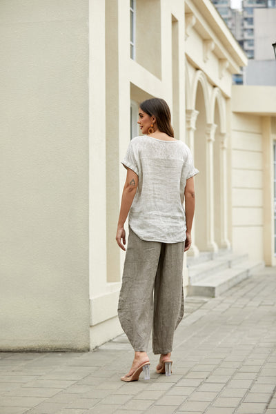 Coastal Linen Wide-Leg Pant