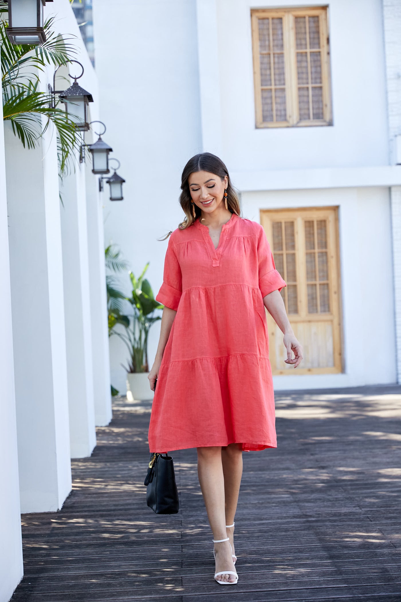 Gabriella's Italian Roll-up sleeve Dress