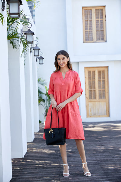 Gabriella's Italian Roll-up sleeve Dress