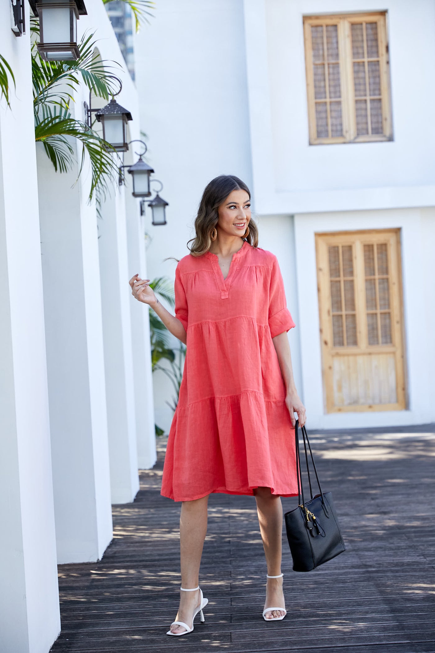 Gabriella's Italian Roll-up sleeve Dress