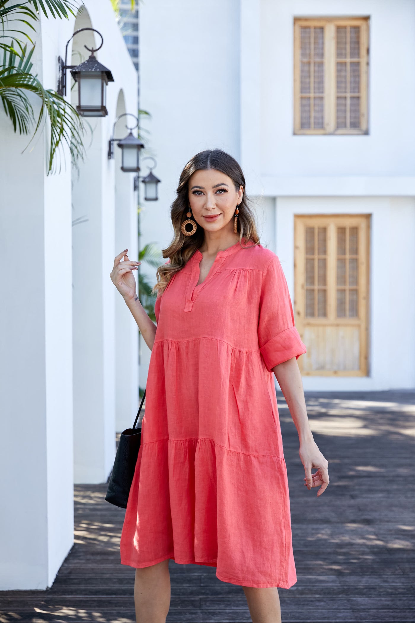 Gabriella's Italian Roll-up sleeve Dress