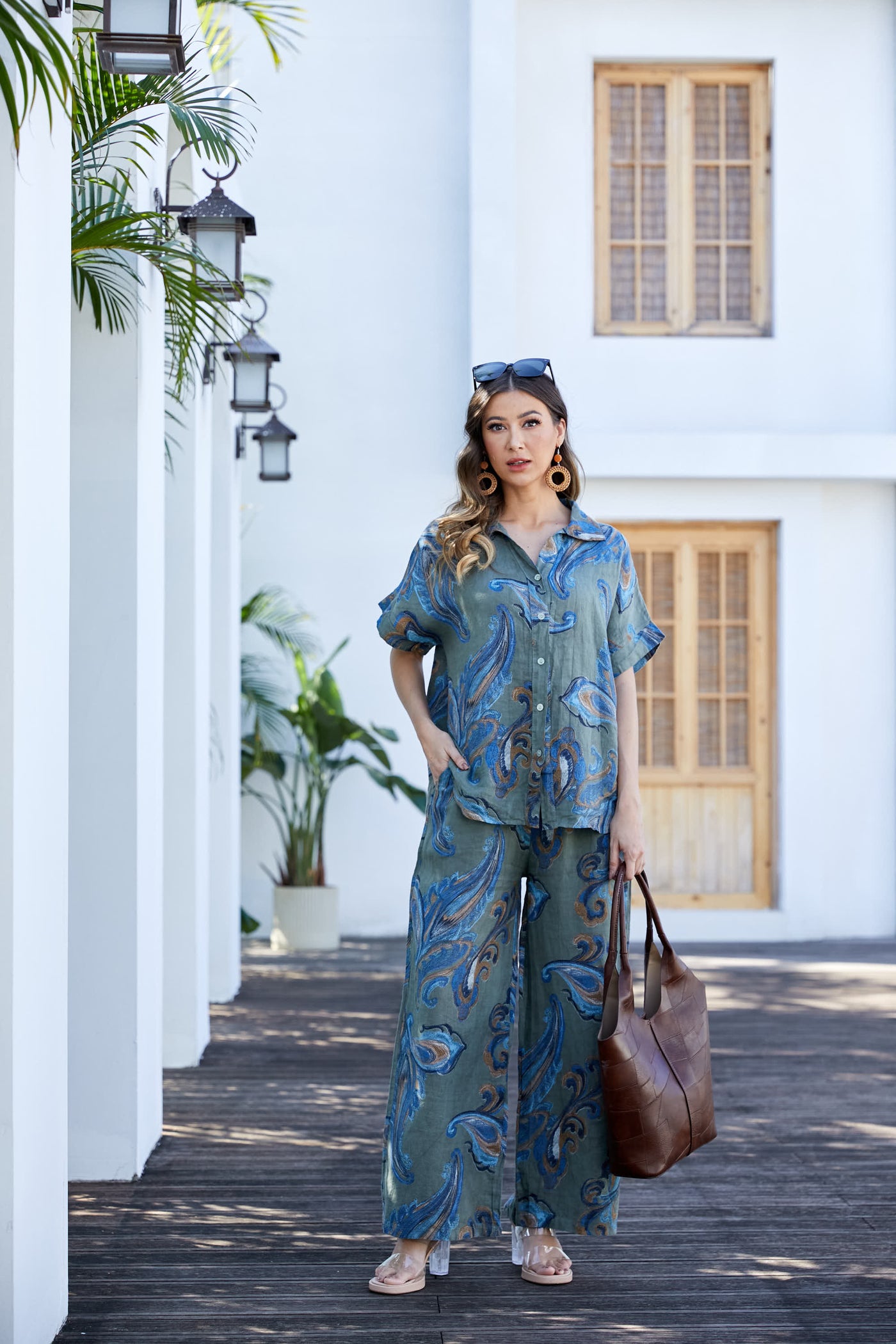 Lorenza's Paisley Print Linen shirt