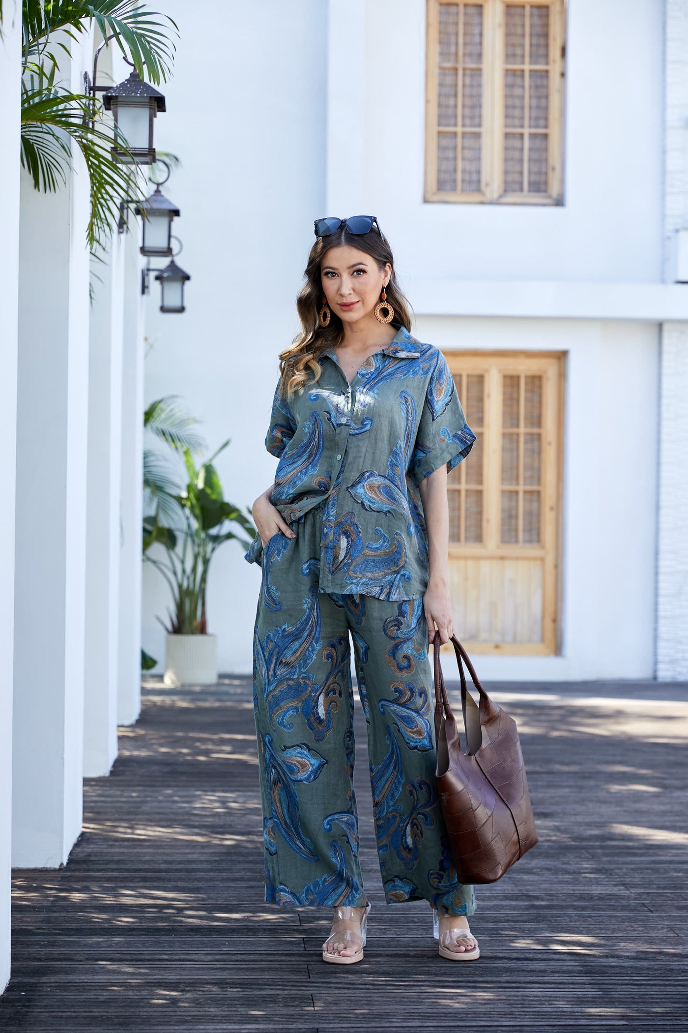 Lorenza's Paisley Print Linen shirt