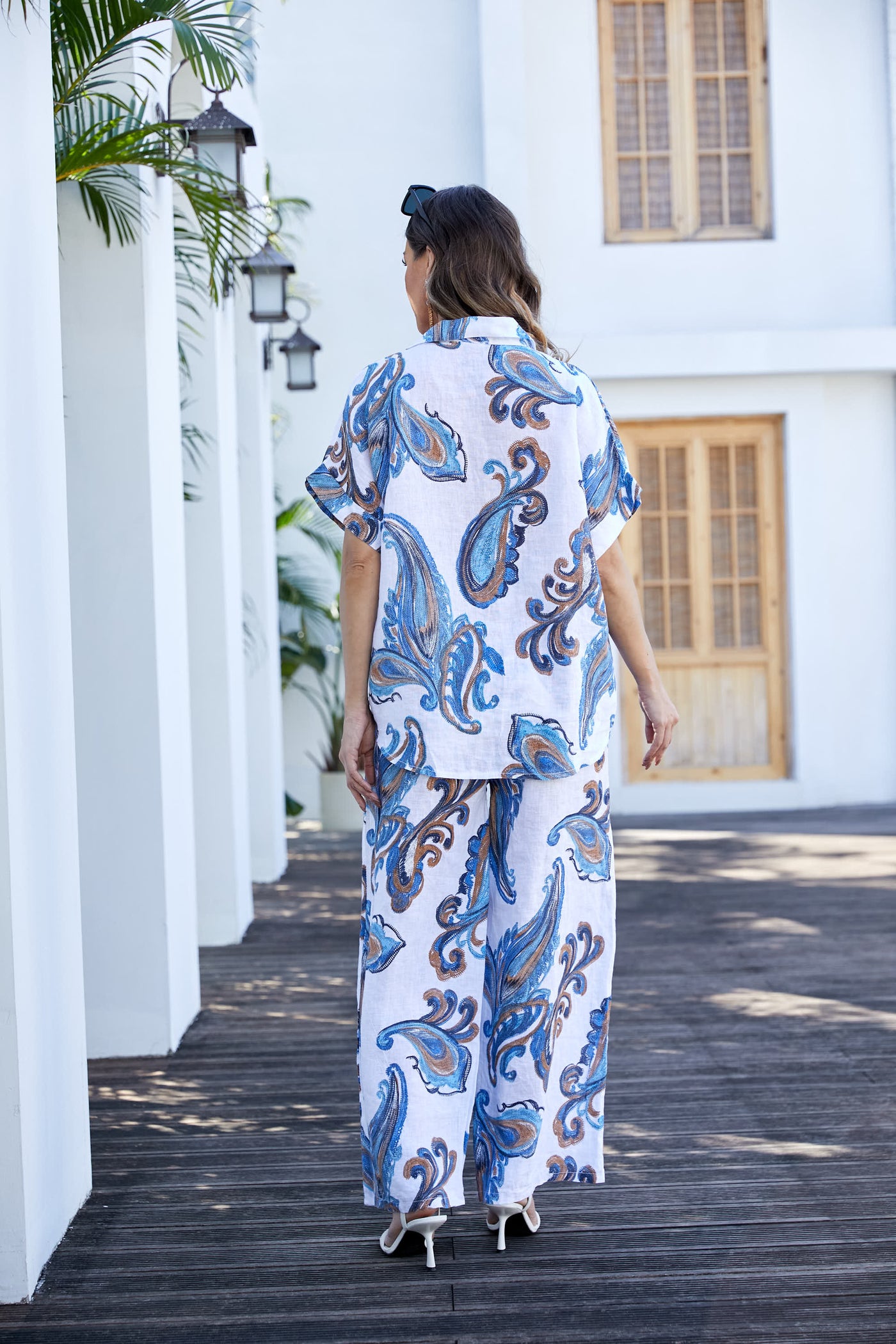 Lorenza's Paisley Print Linen shirt