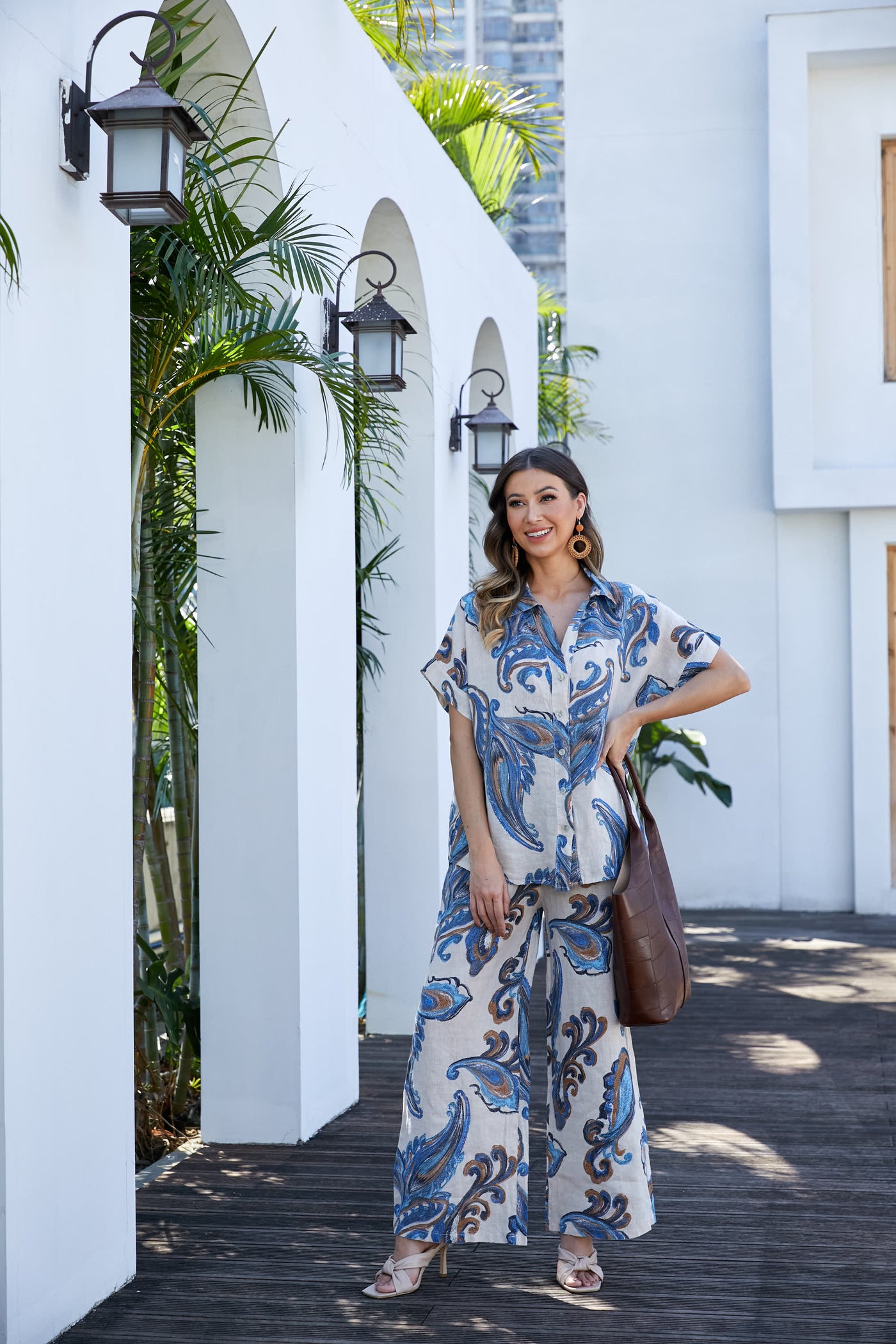 Lorenza's Paisley Print Linen shirt