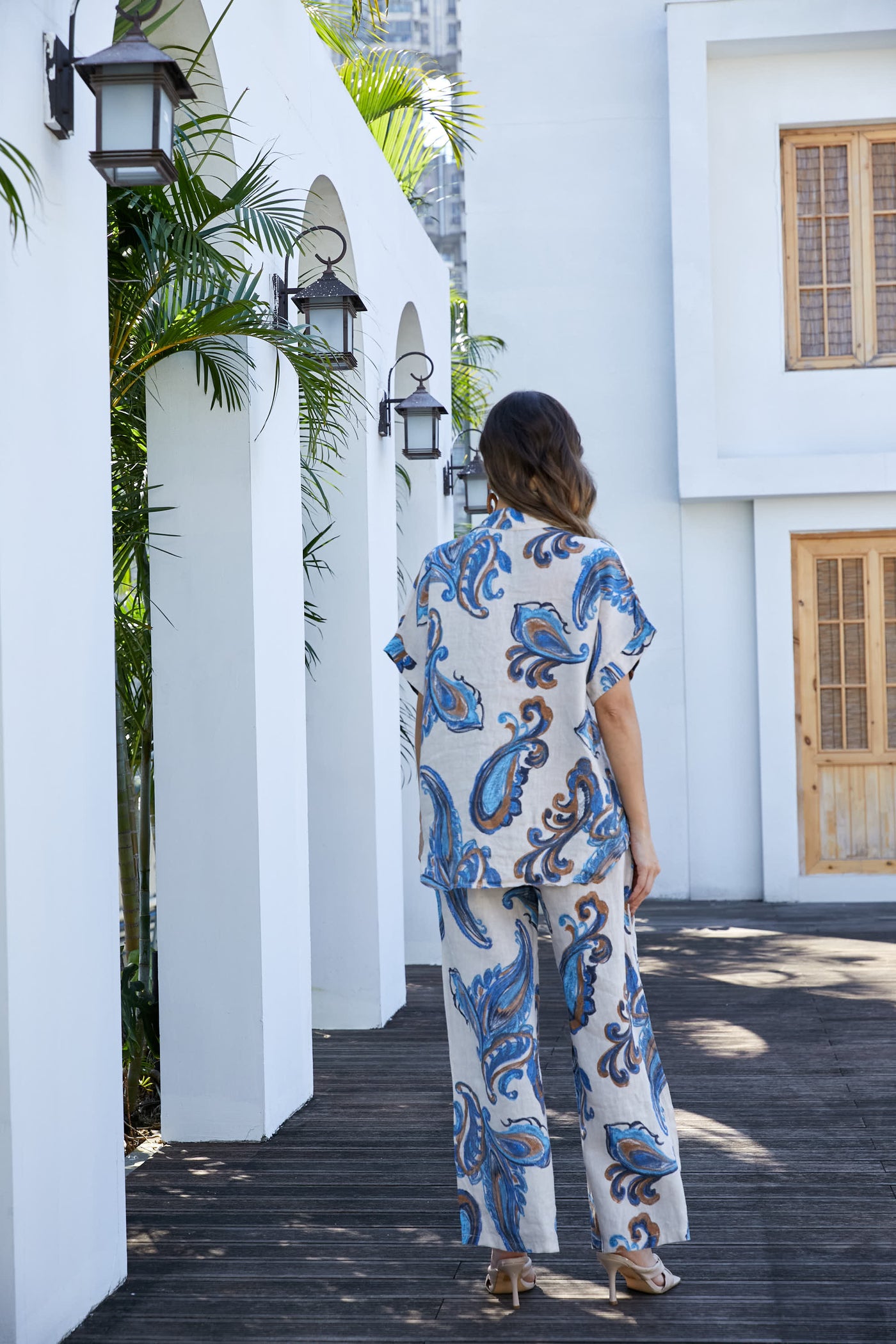 Lorenza's Paisley Print Linen shirt