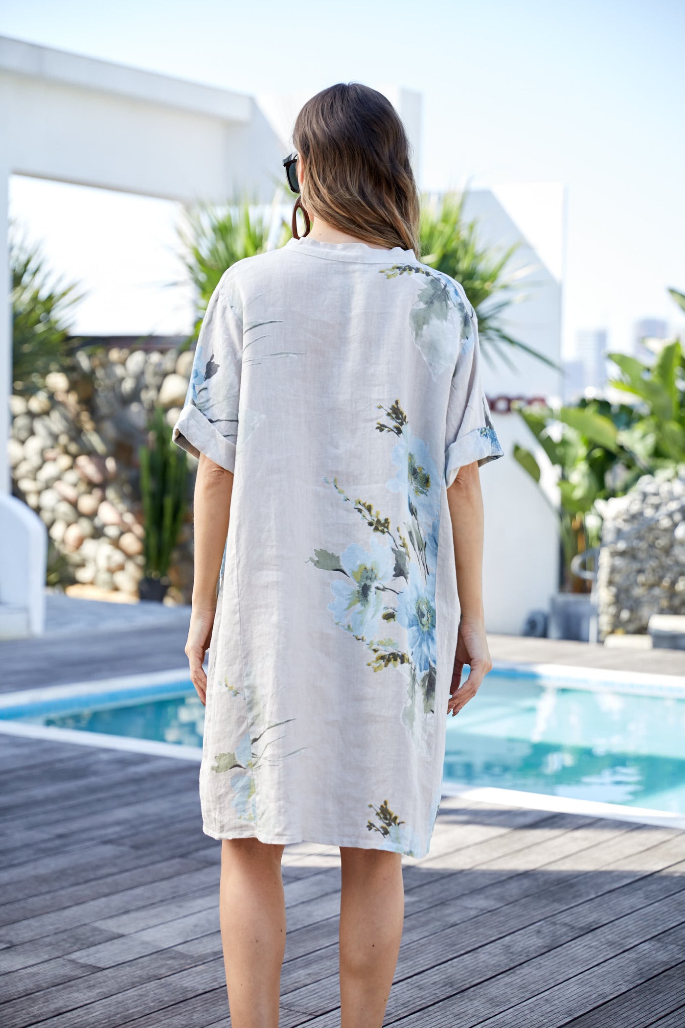 Chrysanthemum Linen Dress