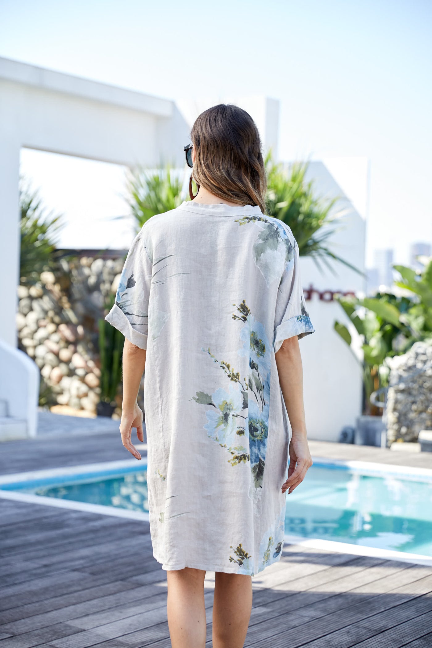 Chrysanthemum Linen Dress