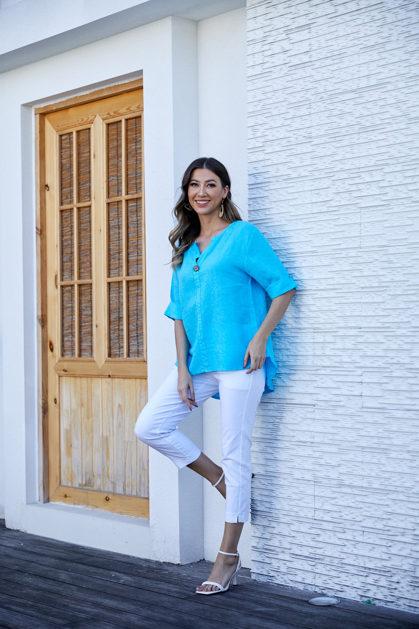 Sophia's Linen Shirt with bamboo buttons