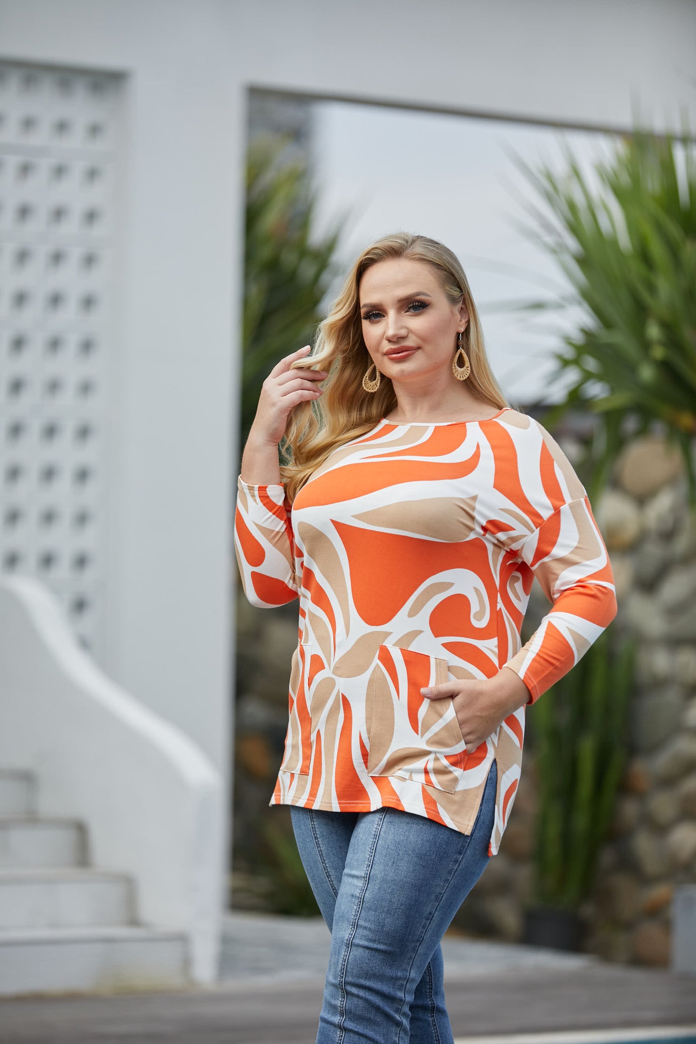 Paulina's Abstract Bamboo French Terry Top