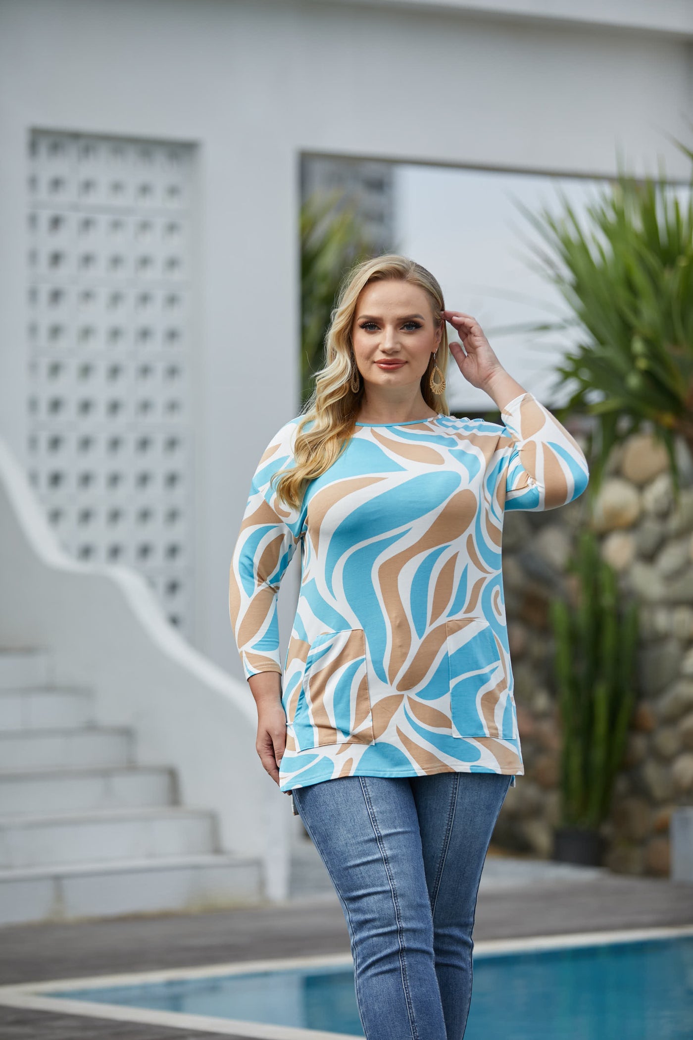 Paulina's Abstract Bamboo French Terry Top