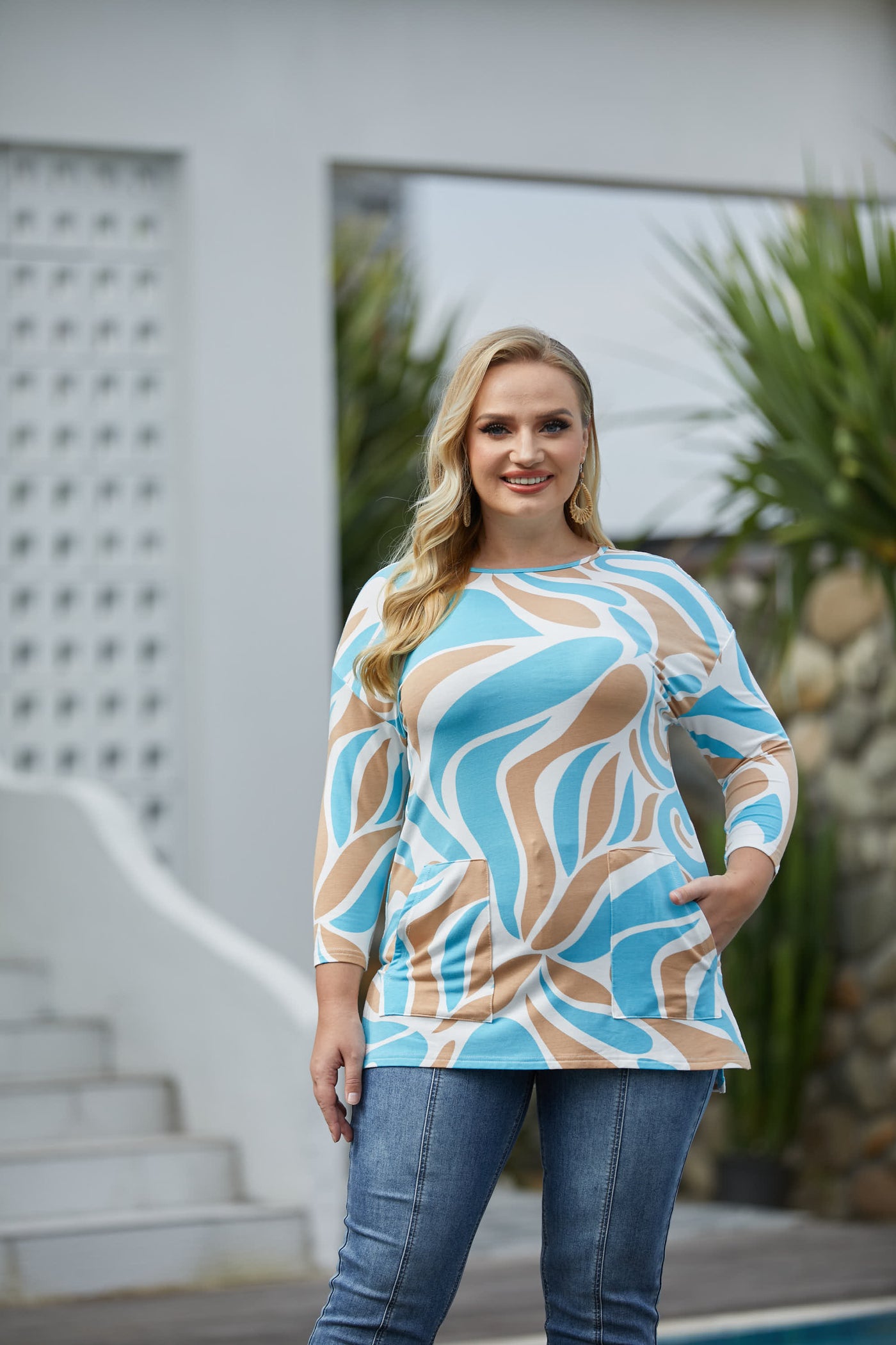 Paulina's Abstract Bamboo French Terry Top