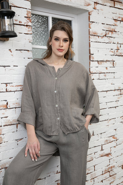 Pearl's Drawstring Linen Shirt