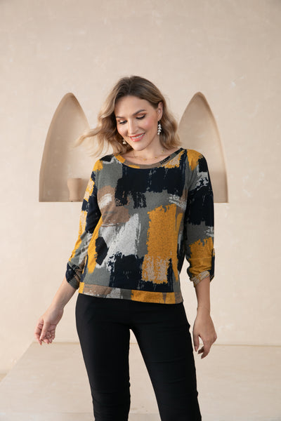 Artistic Comfort Round Neck Top