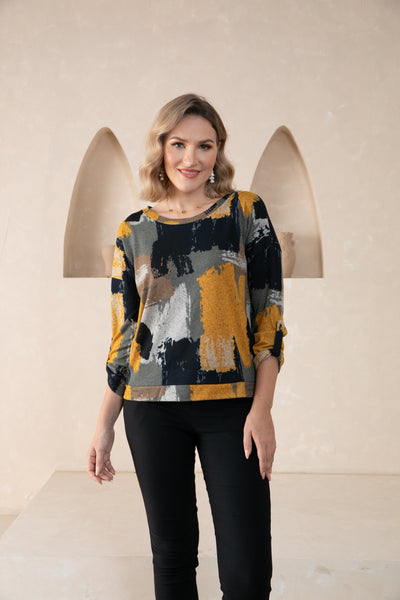 Artistic Comfort Round Neck Top