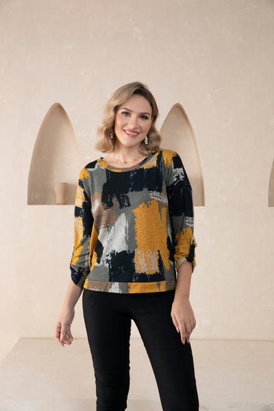 Artistic Comfort Round Neck Top