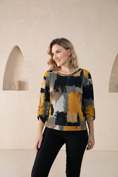 Artistic Comfort Round Neck Top