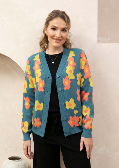 Retro Floral Cardigan