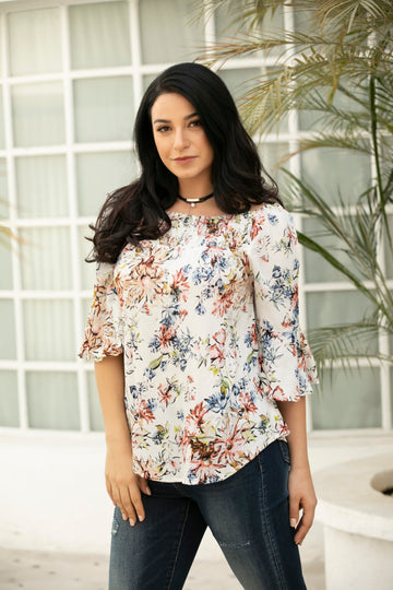 Floral Top 3/4 Sleeve Top