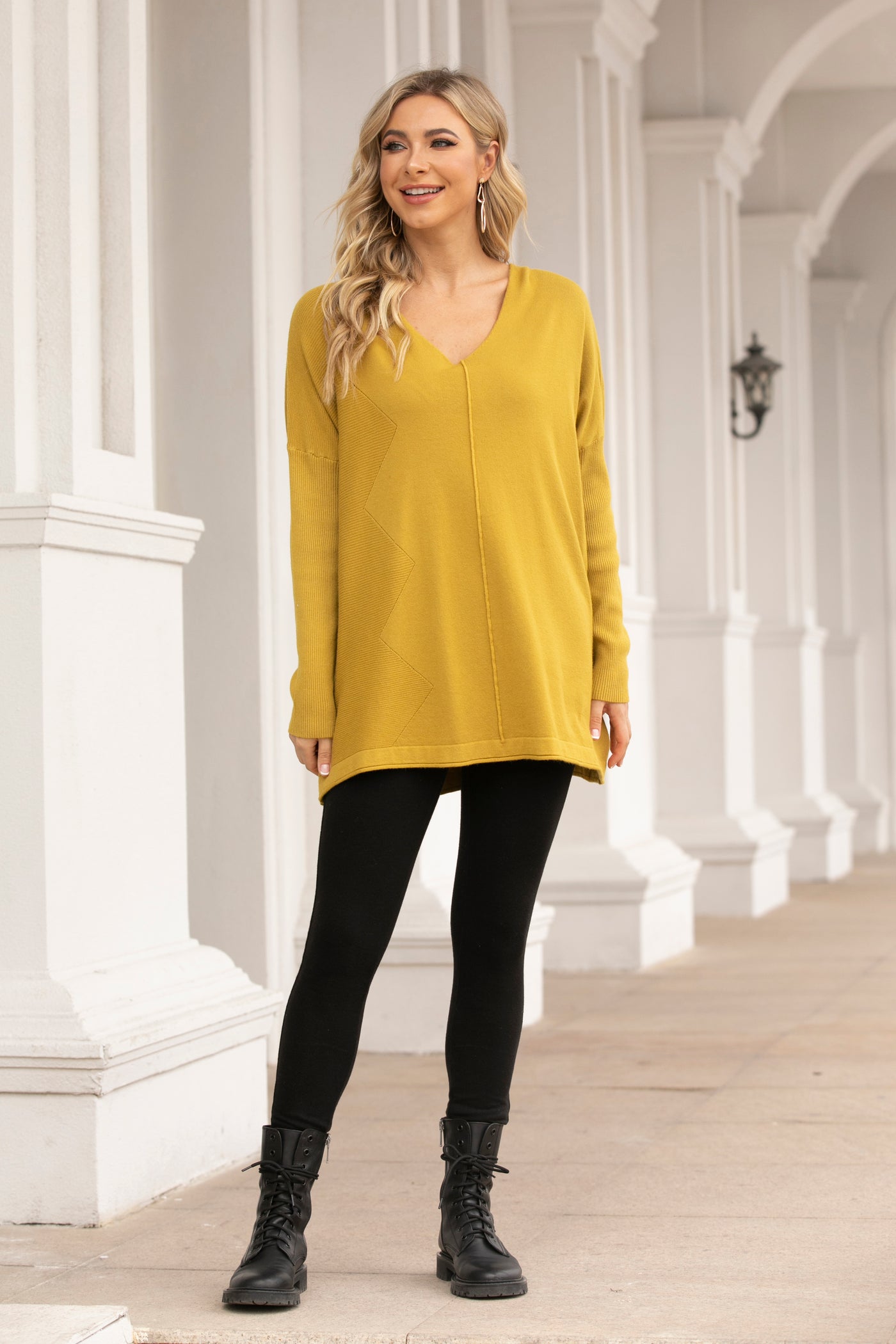 Zig-Zag Cashmere Feel Tunic