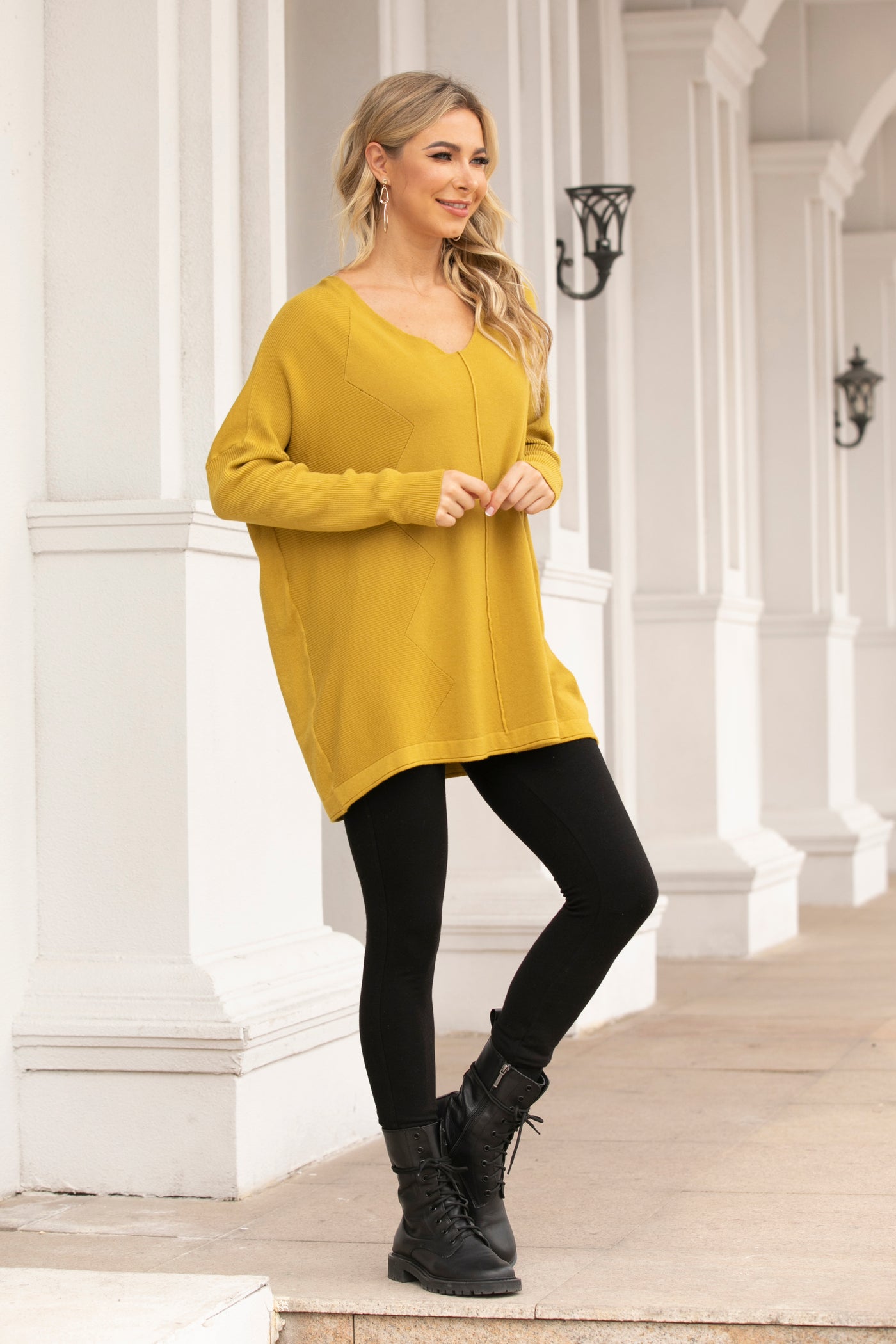 Zig-Zag Cashmere Feel Tunic