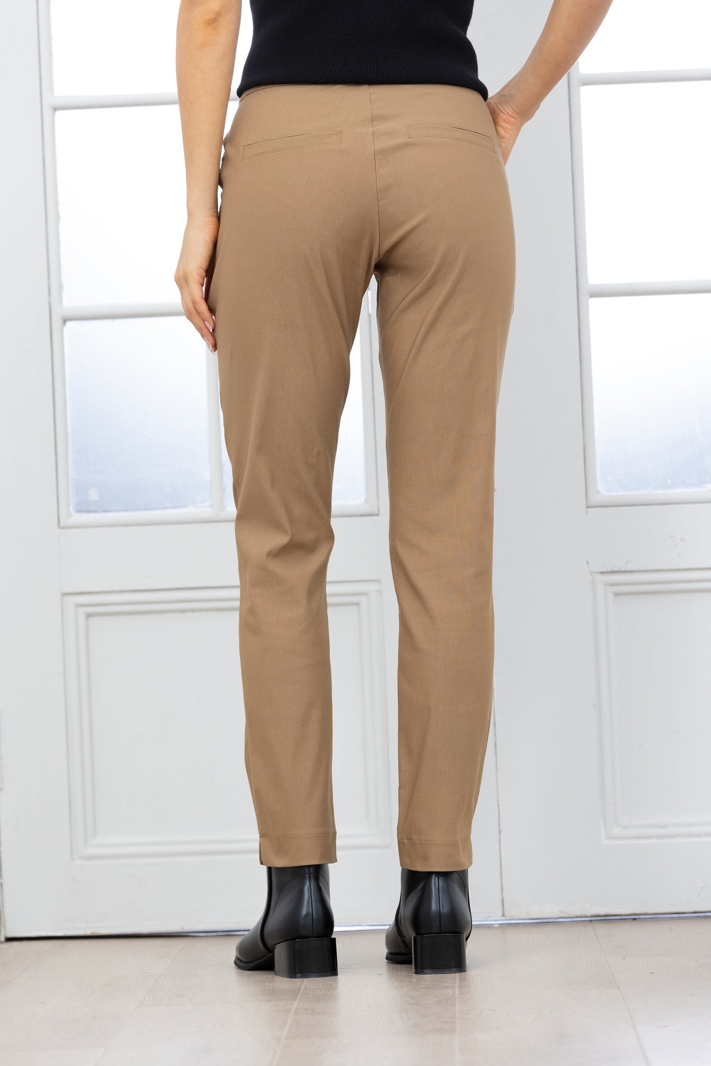 SOLID STRAIGHT LEG PULL-ON PANTS