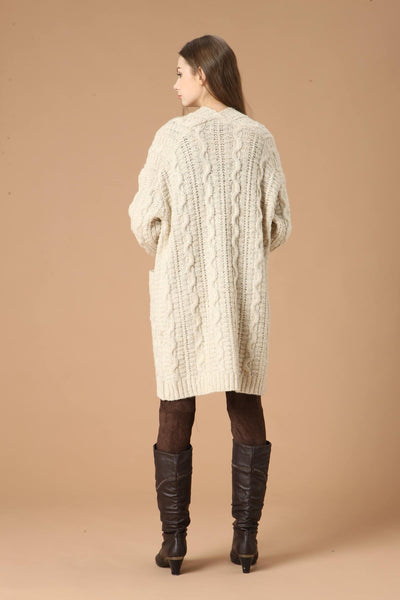 Cable Knit Cardigan With Pockets