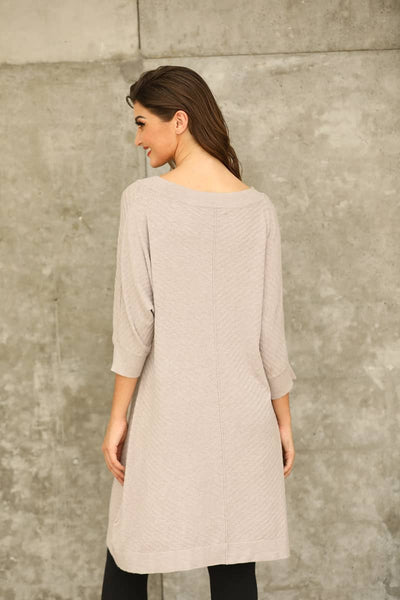 V-Neck Patterned Cashmere Feel Dress