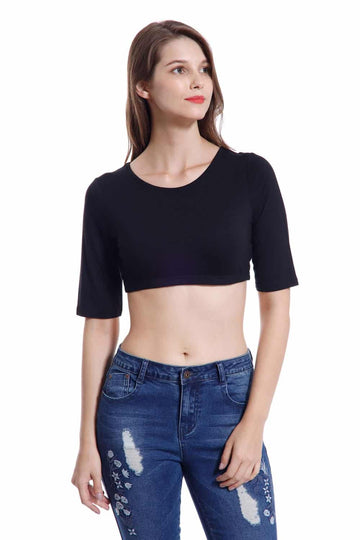 Short Sleeves Bamboo Crop Top